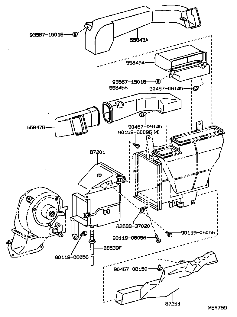  HIACE TRUCK |  HEATING AIR CONDITIONING CONTROL AIR DUCT