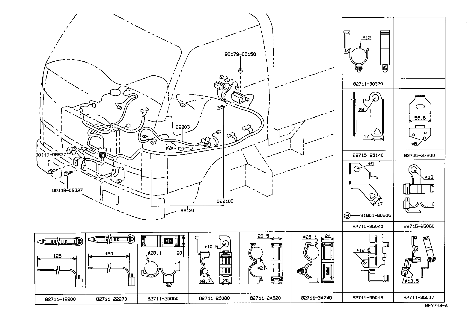  HIACE TRUCK |  WIRING CLAMP