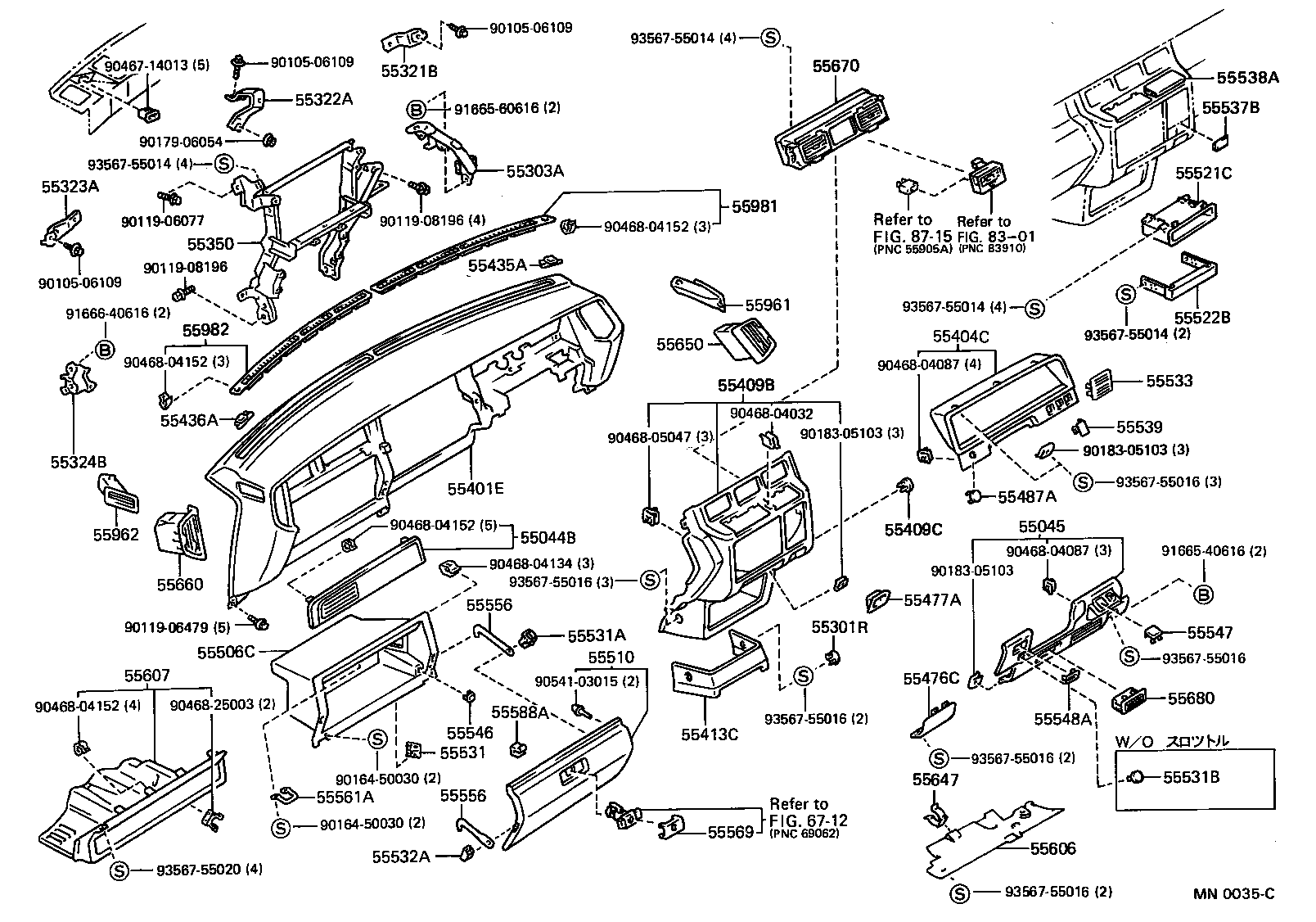  CROWN |  INSTRUMENT PANEL GLOVE COMPARTMENT