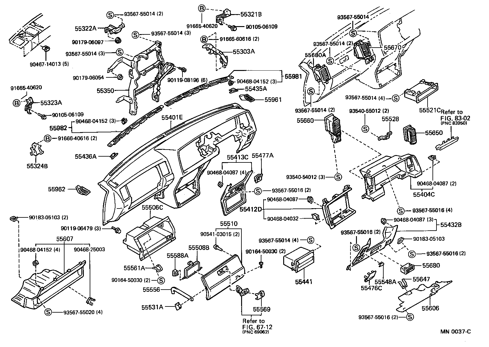  CROWN |  INSTRUMENT PANEL GLOVE COMPARTMENT