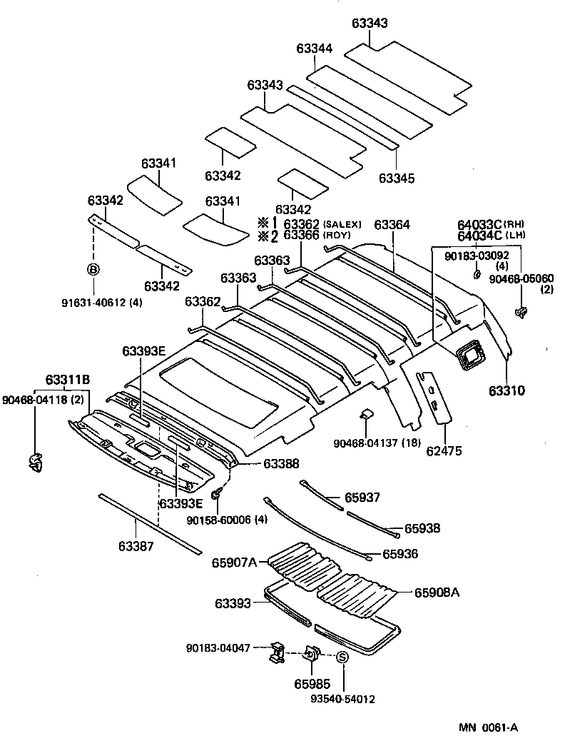  CROWN |  ROOF HEADLINING SILENCER PAD