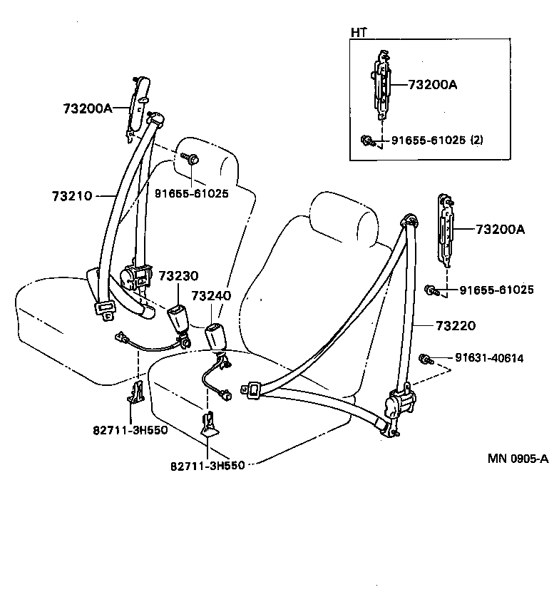  CAMRY VISTA |  SEAT BELT CHILD RESTRAINT SEAT