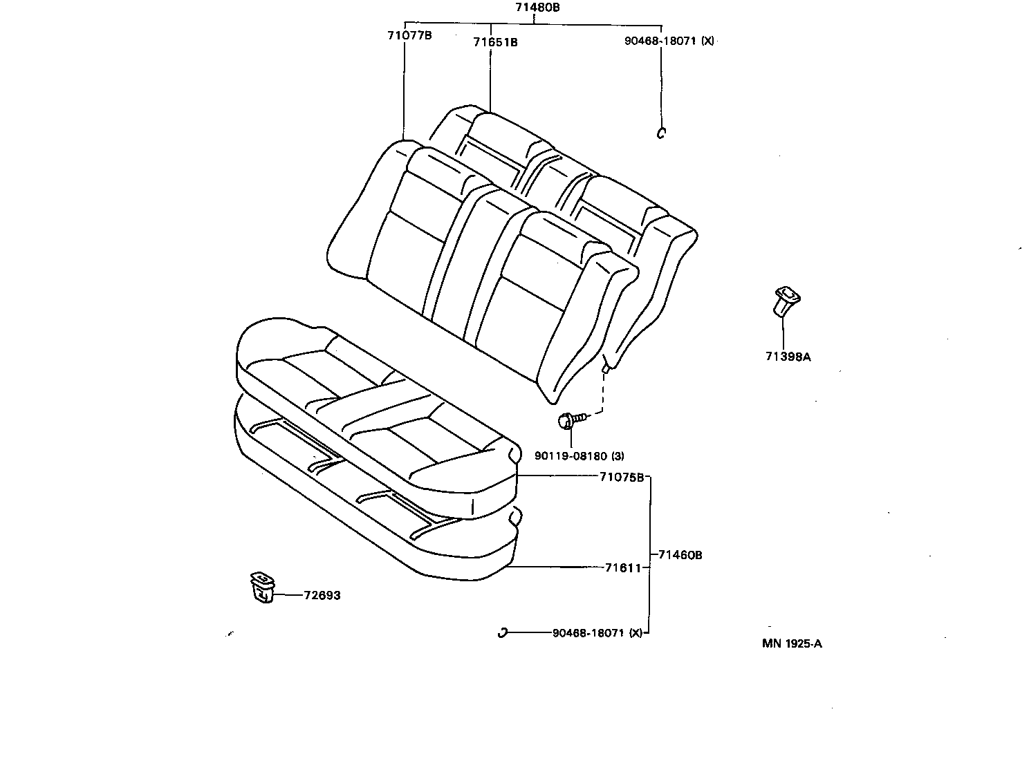  CARINA FF |  REAR SEAT SEAT TRACK
