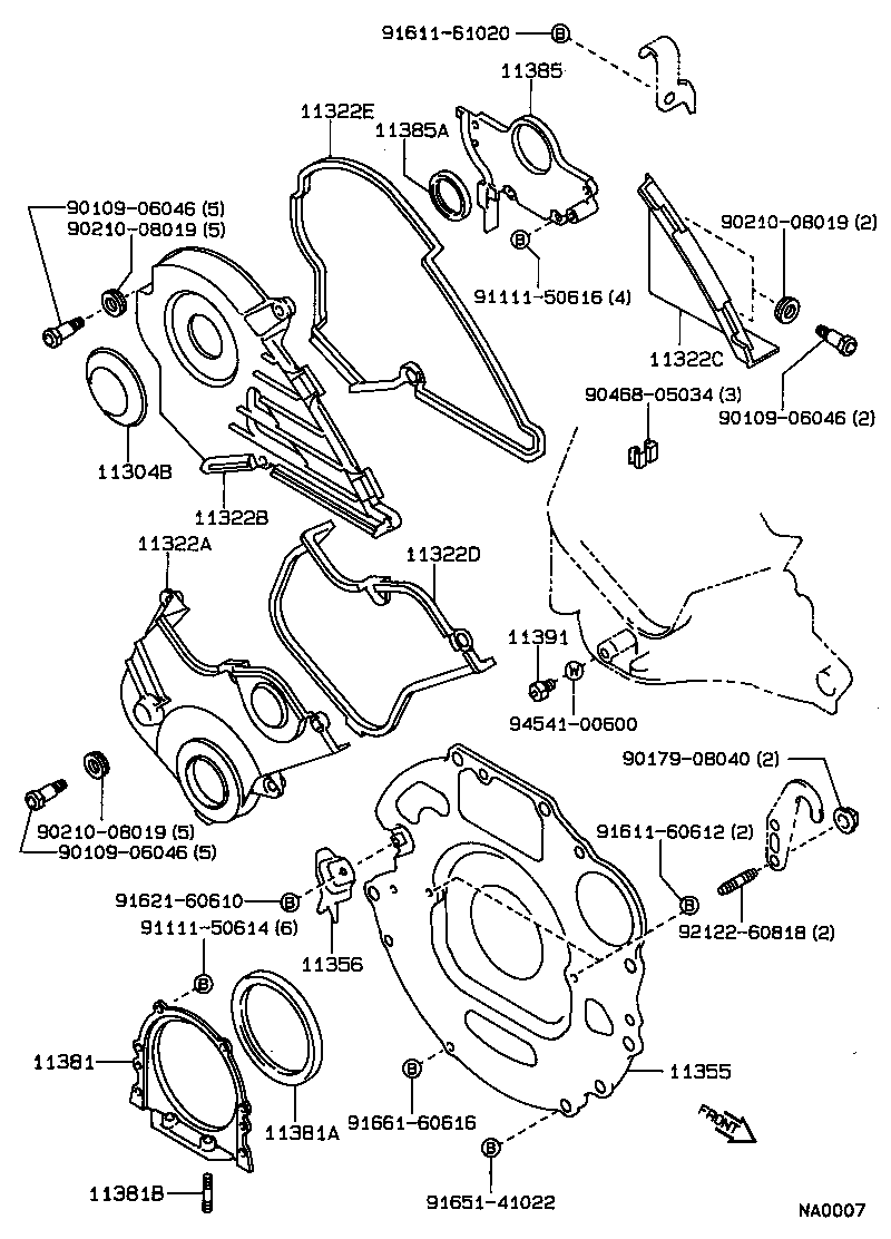  COROLLA |  TIMING GEAR COVER REAR END PLATE