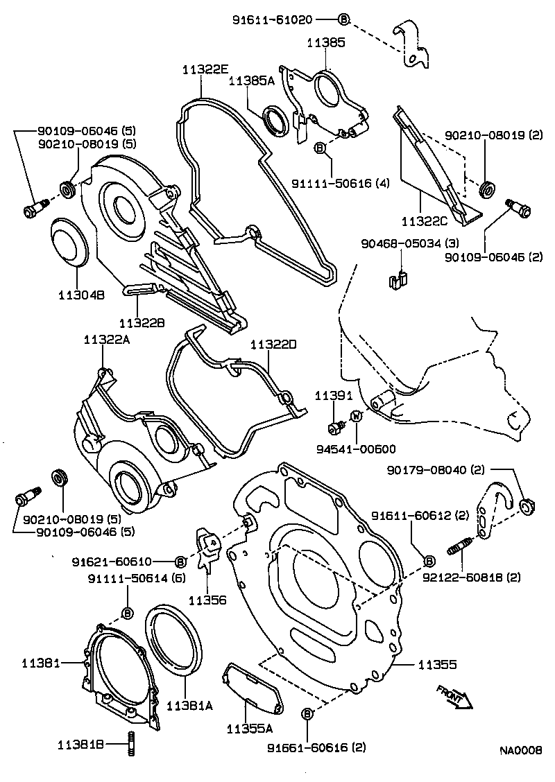  CARINA FF |  TIMING GEAR COVER REAR END PLATE