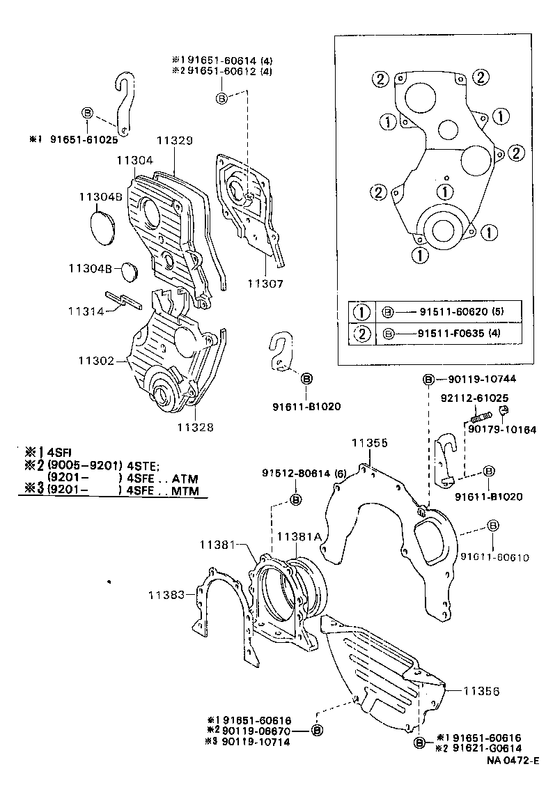  CARINA FF |  TIMING GEAR COVER REAR END PLATE