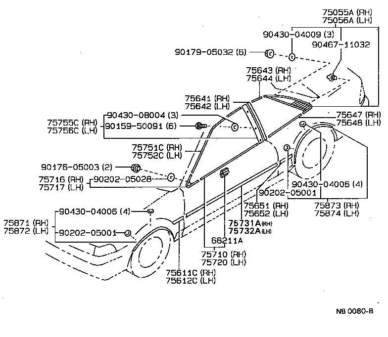  SPRINTER TRUENO |  SIDE MOULDING