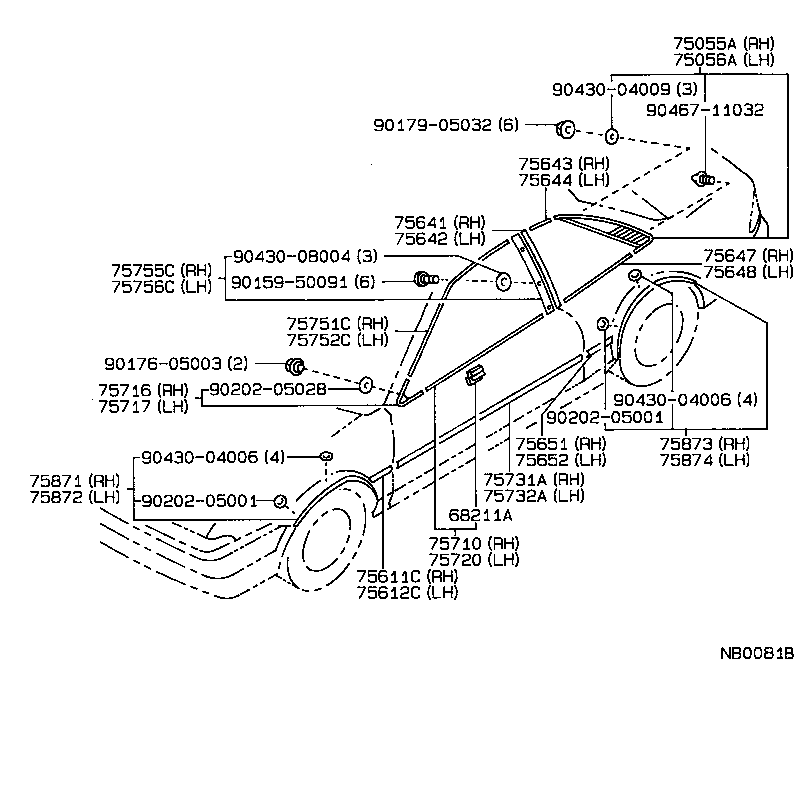  SPRINTER TRUENO |  SIDE MOULDING