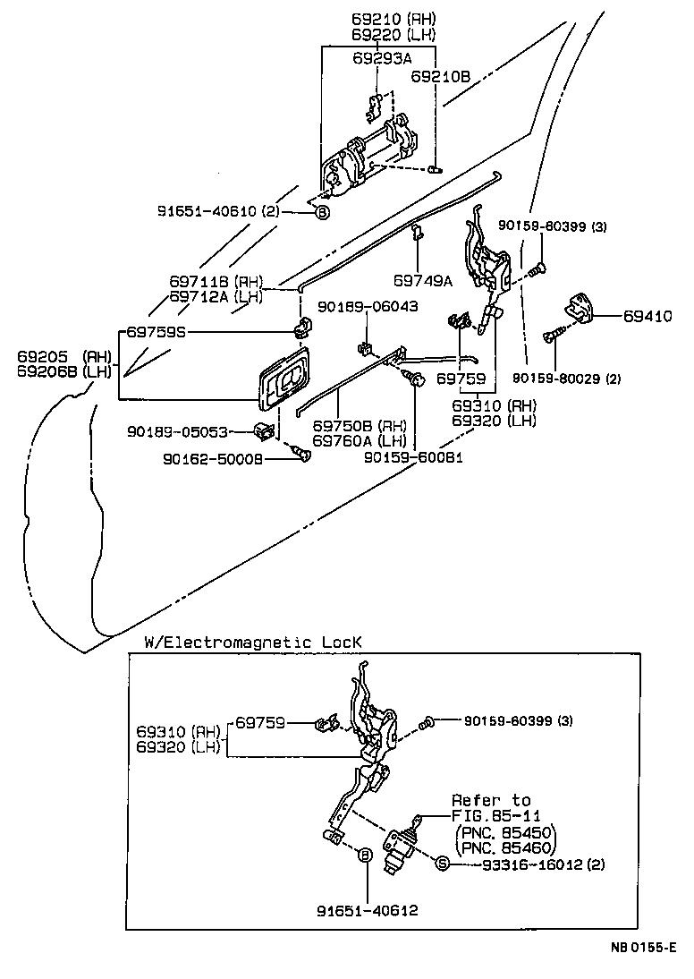  SPRINTER TRUENO |  FRONT DOOR LOCK HANDLE