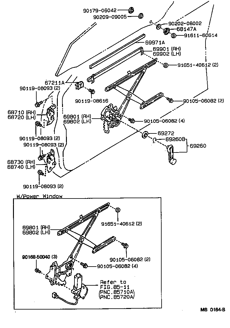  SPRINTER TRUENO |  FRONT DOOR WINDOW REGULATOR HINGE