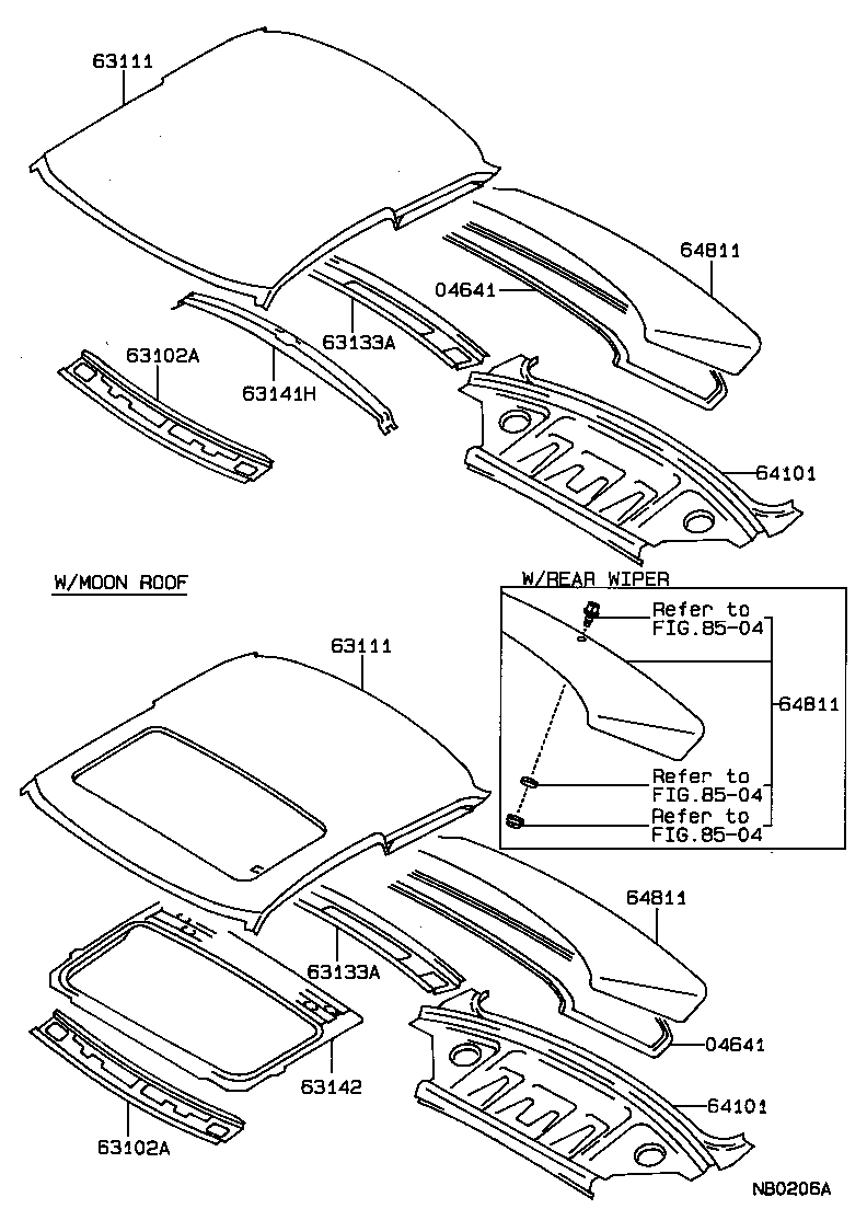  SPRINTER TRUENO |  ROOF PANEL BACK WINDOW GLASS