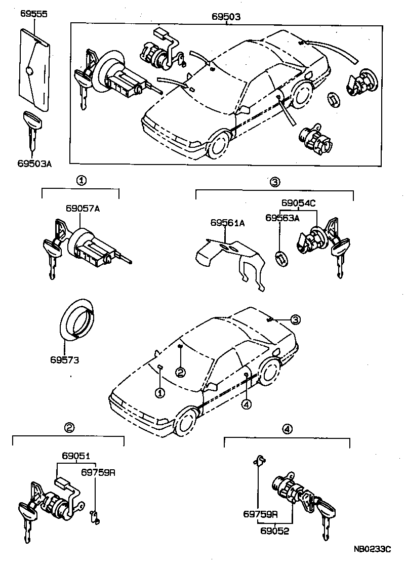  SPRINTER TRUENO |  LOCK CYLINDER SET