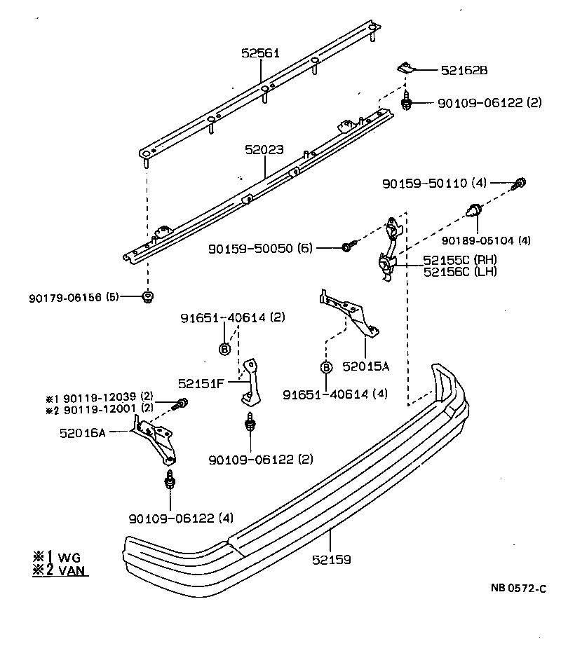  CARINA FF |  REAR BUMPER BUMPER STAY