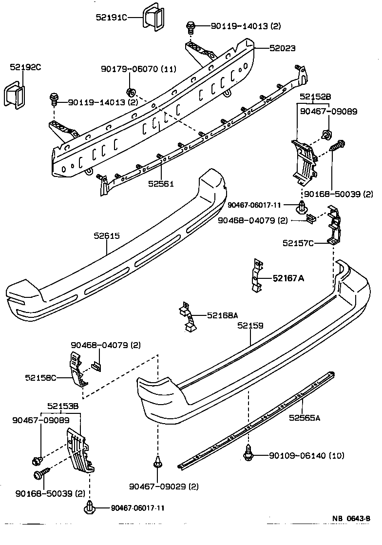  SPRINTER CARIB |  REAR BUMPER BUMPER STAY