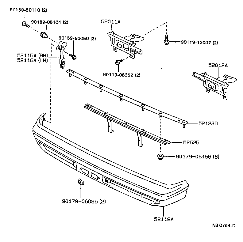  CARINA FF |  FRONT BUMPER BUMPER STAY