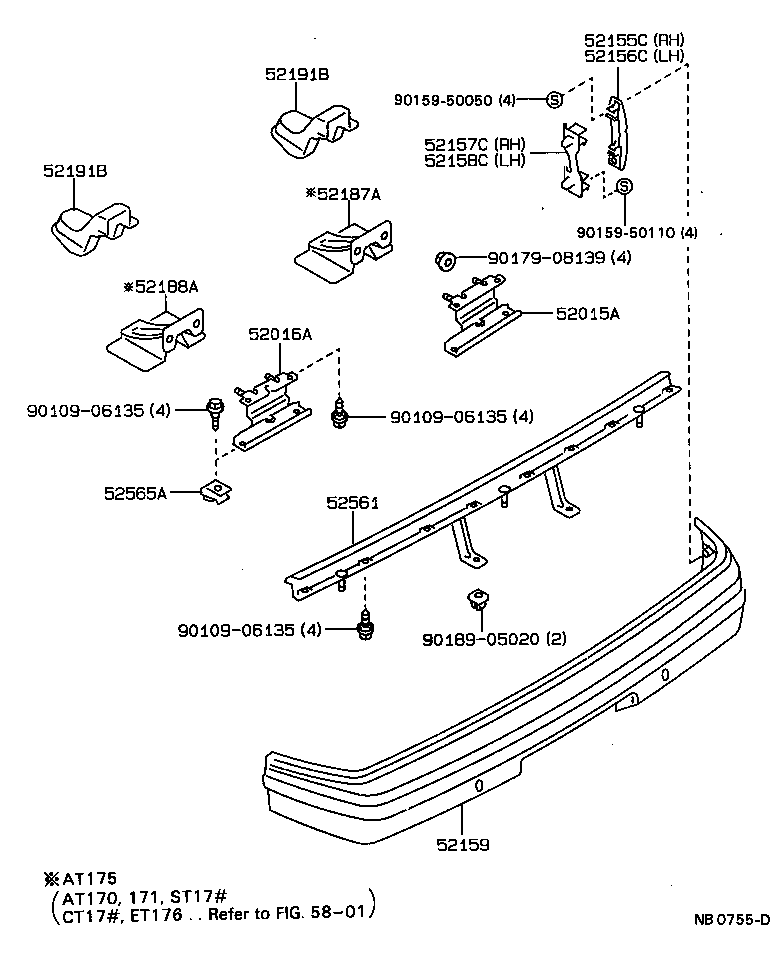  CARINA FF |  REAR BUMPER BUMPER STAY