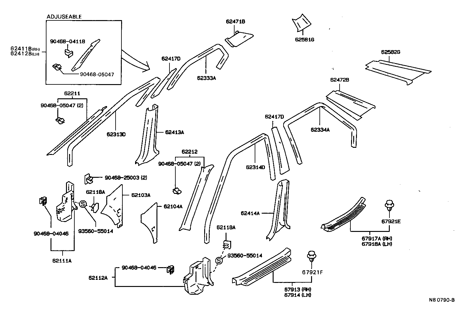  CARINA FF |  INSIDE TRIM BOARD DOOR OPENING TRIM MOULDING