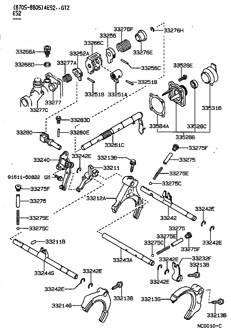 SPRINTER TRUENO |  GEAR SHIFT FORK LEVER SHAFT MTM