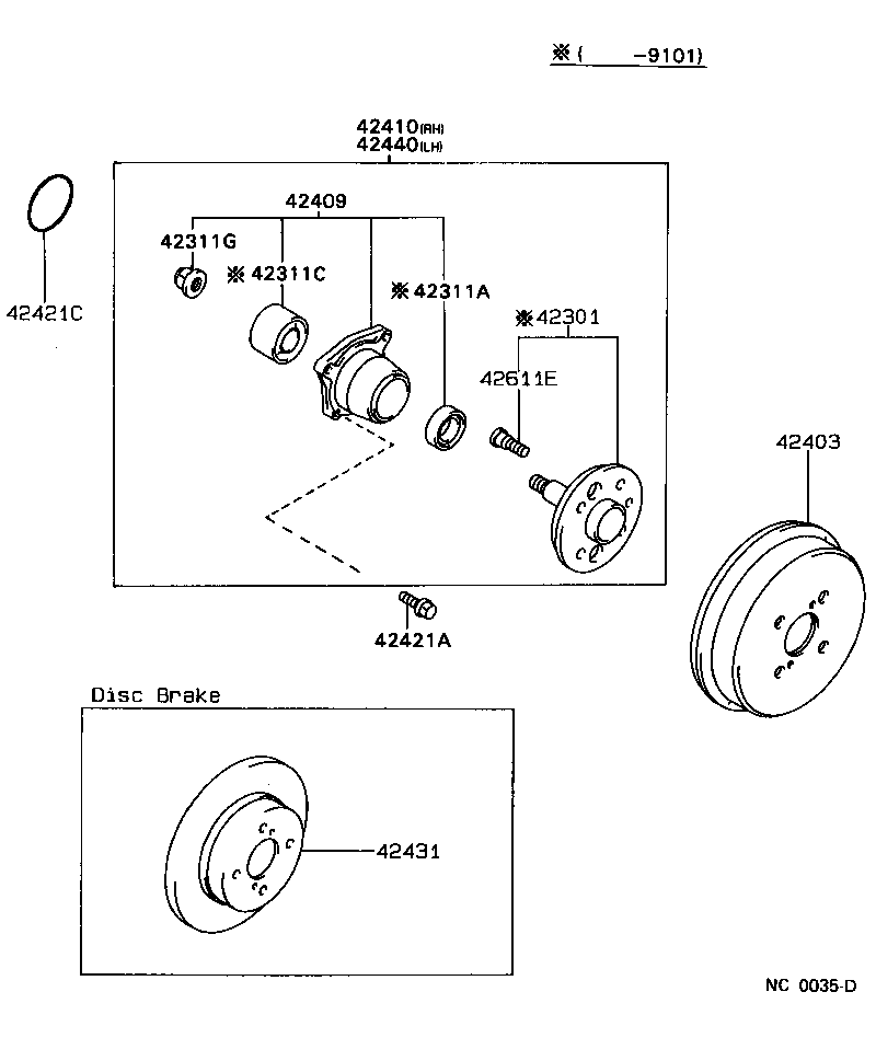  SPRINTER TRUENO |  REAR AXLE SHAFT HUB