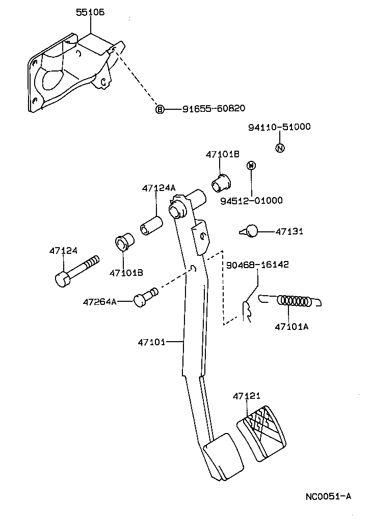 SPRINTER CARIB |  BRAKE PEDAL BRACKET