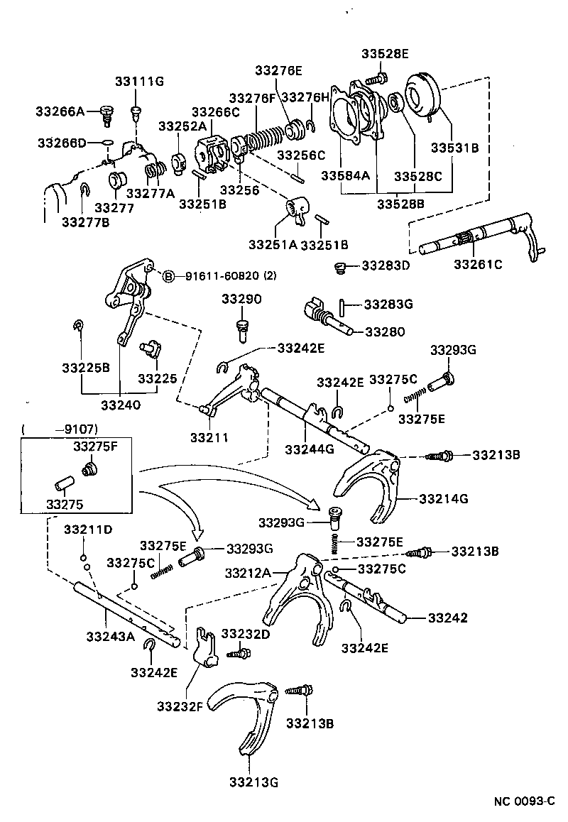  SPRINTER |  GEAR SHIFT FORK LEVER SHAFT MTM