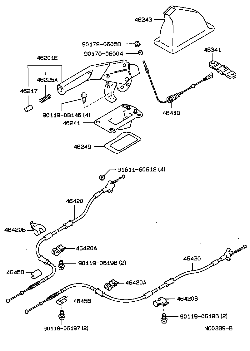  CARINA FF |  PARKING BRAKE CABLE