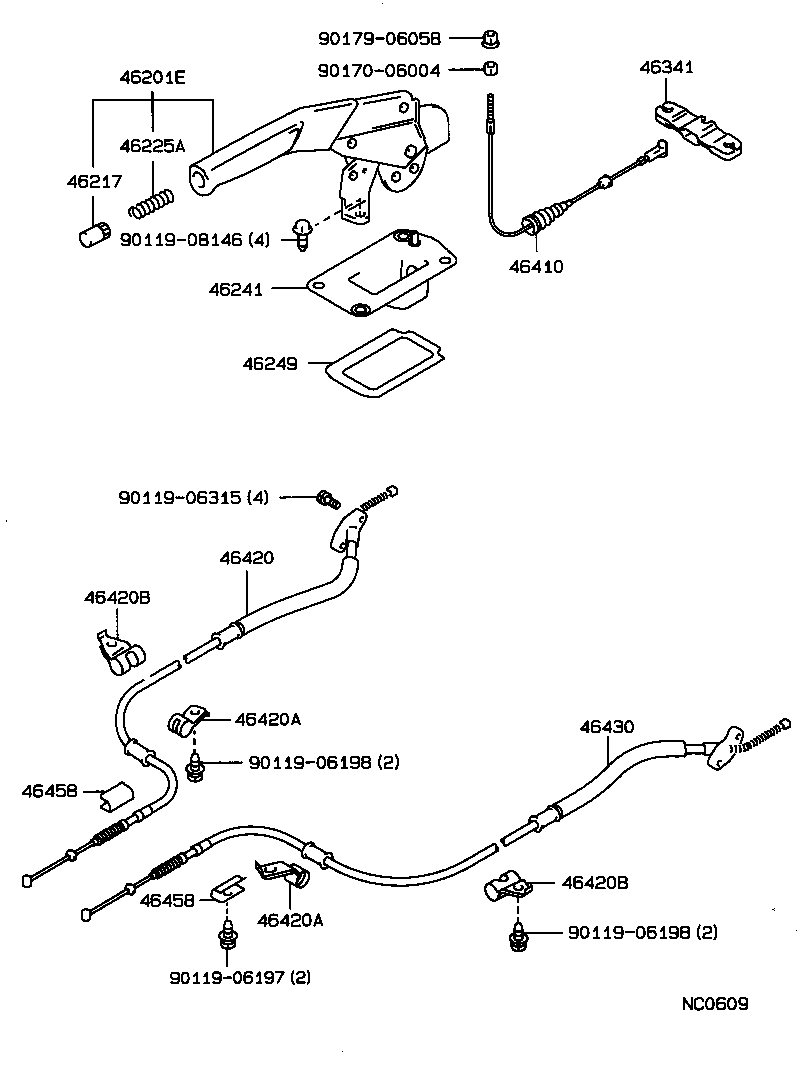  CARINA FF |  PARKING BRAKE CABLE