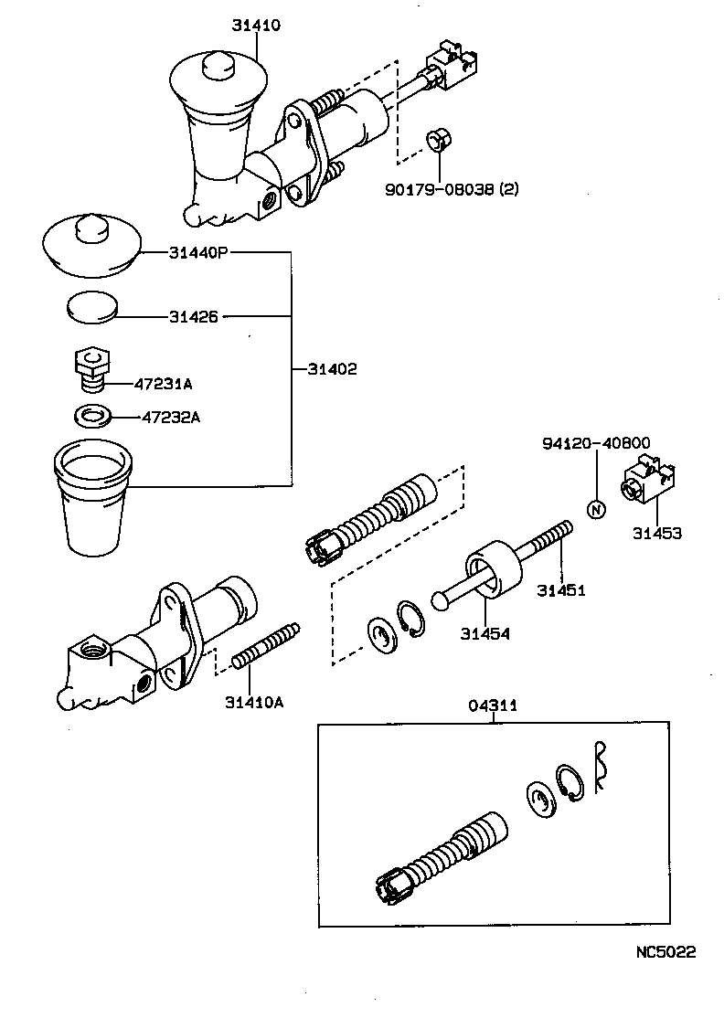  CARINA FF |  CLUTCH MASTER CYLINDER