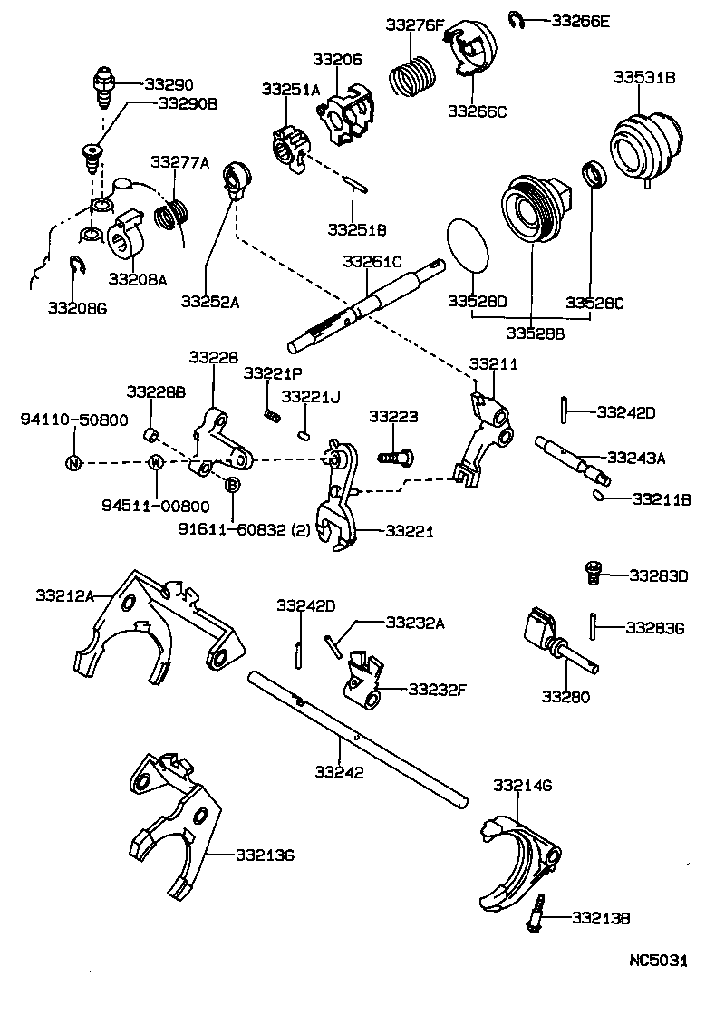  CARINA FF |  GEAR SHIFT FORK LEVER SHAFT MTM