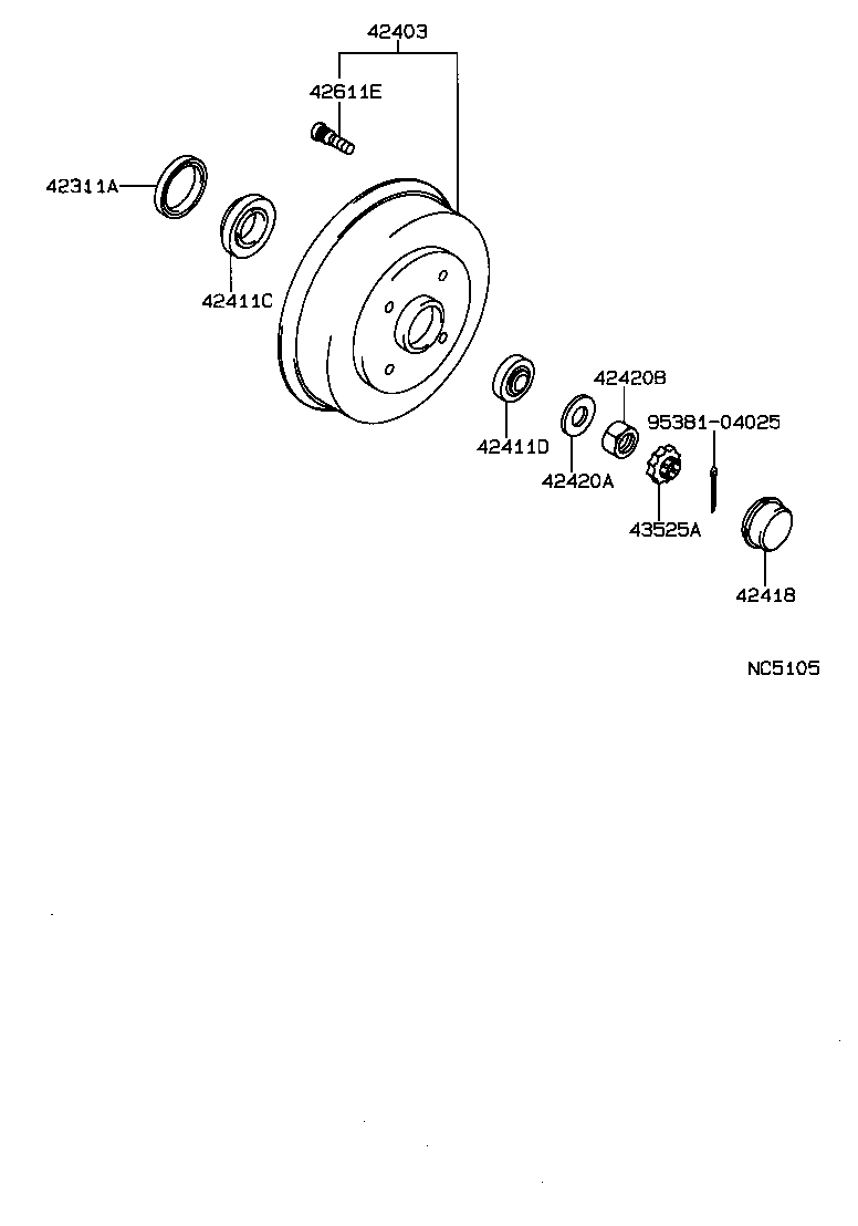  CARINA FF |  REAR AXLE SHAFT HUB