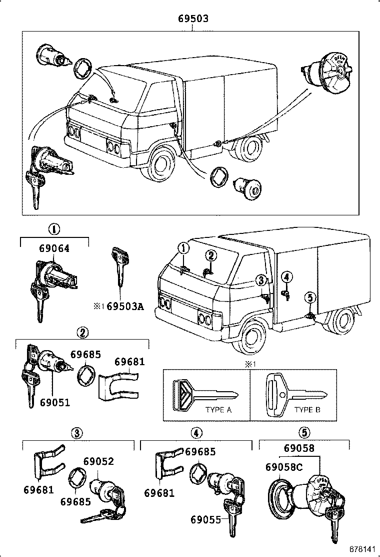  TOYOACE |  LOCK CYLINDER SET