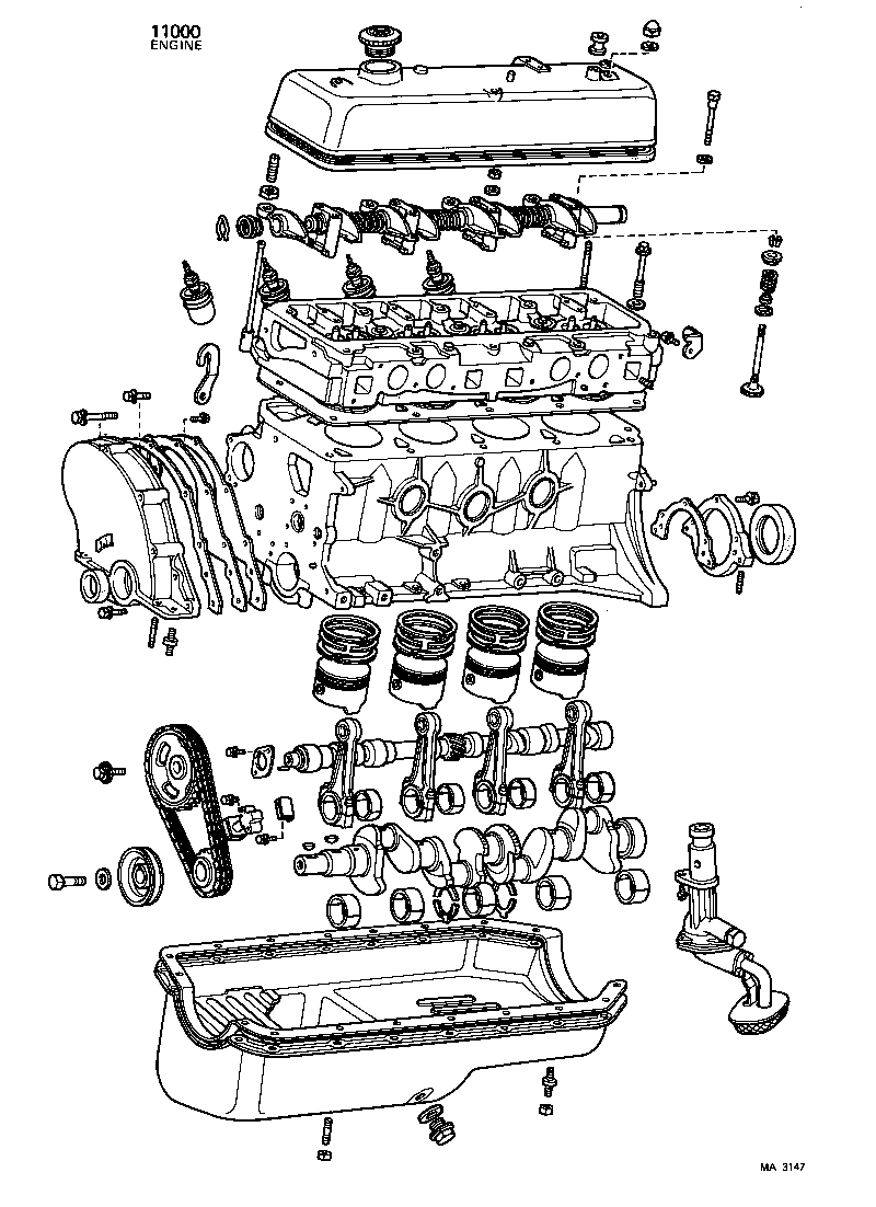  STARLET |  PARTIAL ENGINE ASSEMBLY