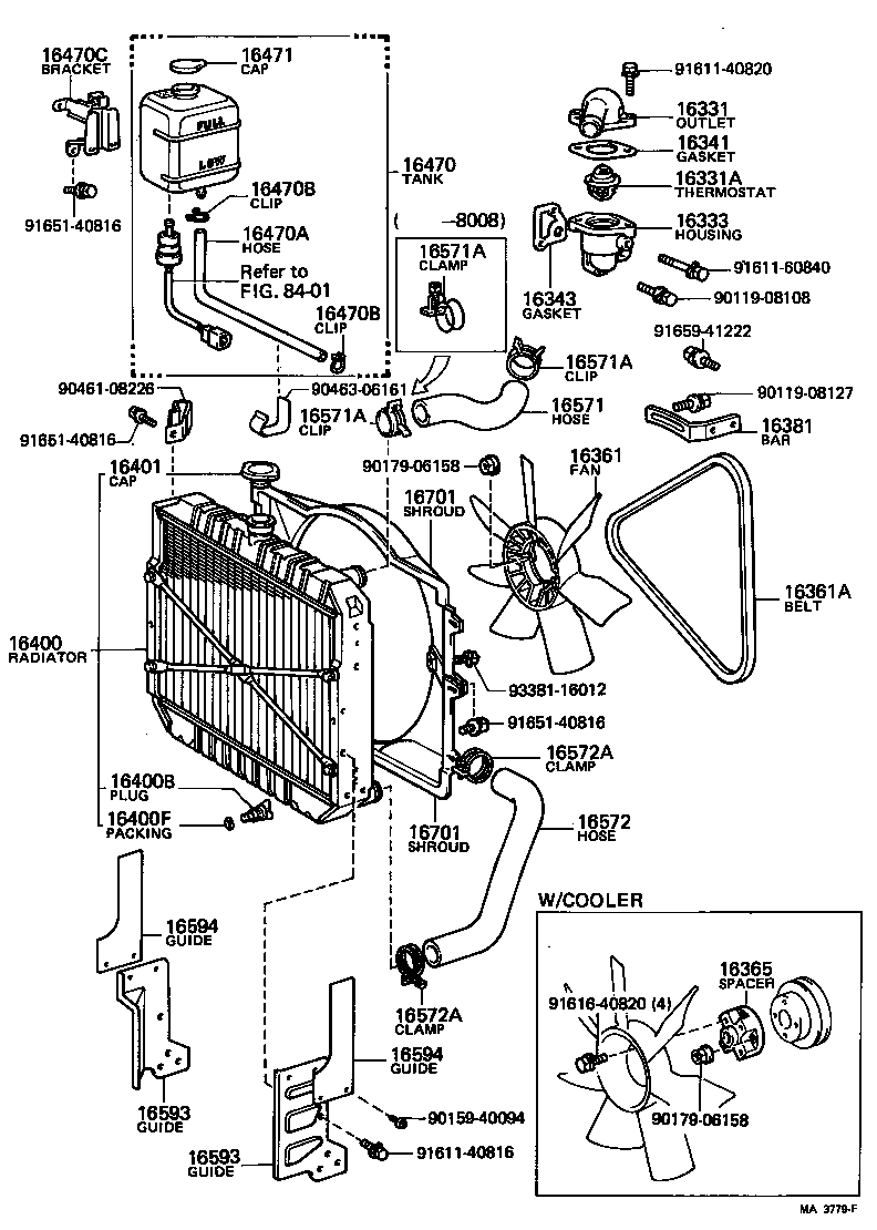  TOYOACE |  RADIATOR WATER OUTLET