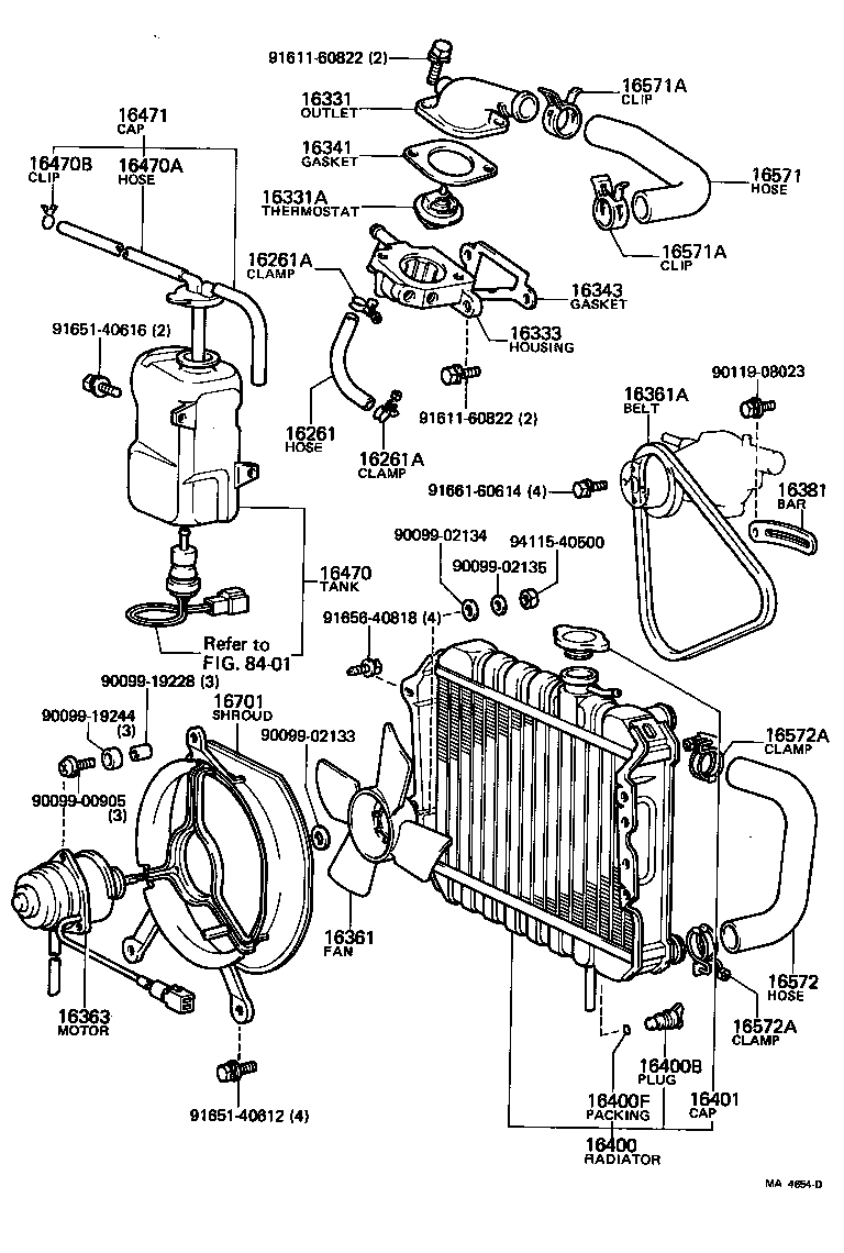  STARLET |  RADIATOR WATER OUTLET