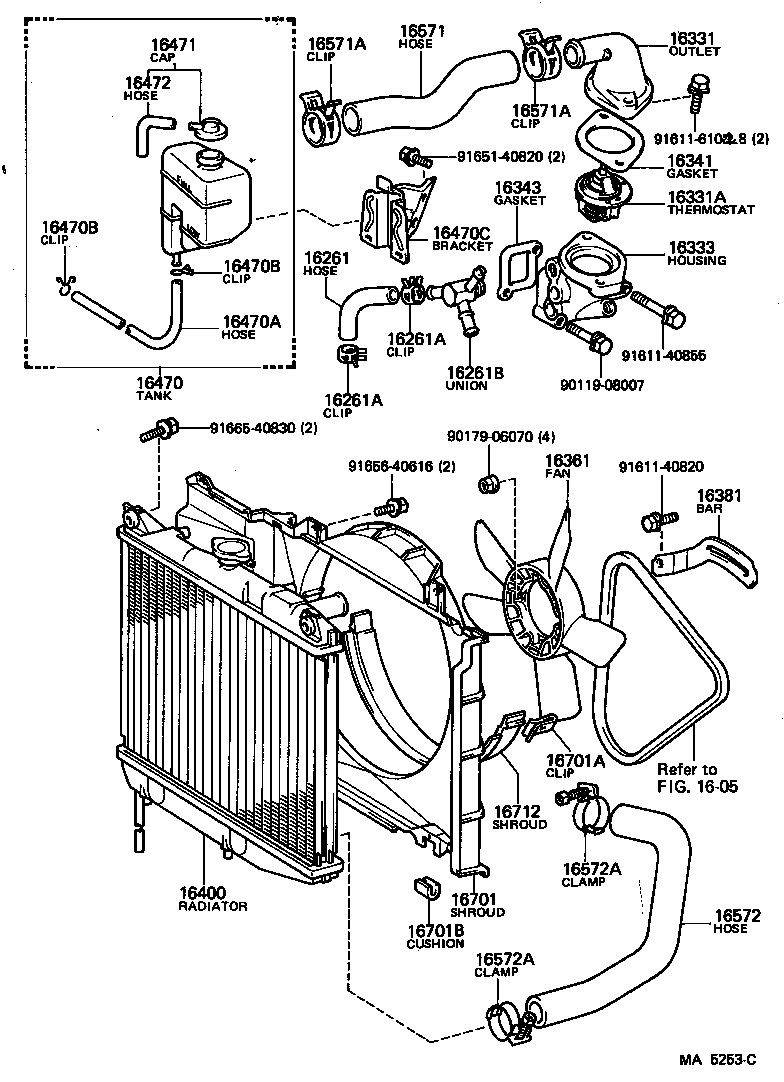  CARINA FR |  RADIATOR WATER OUTLET