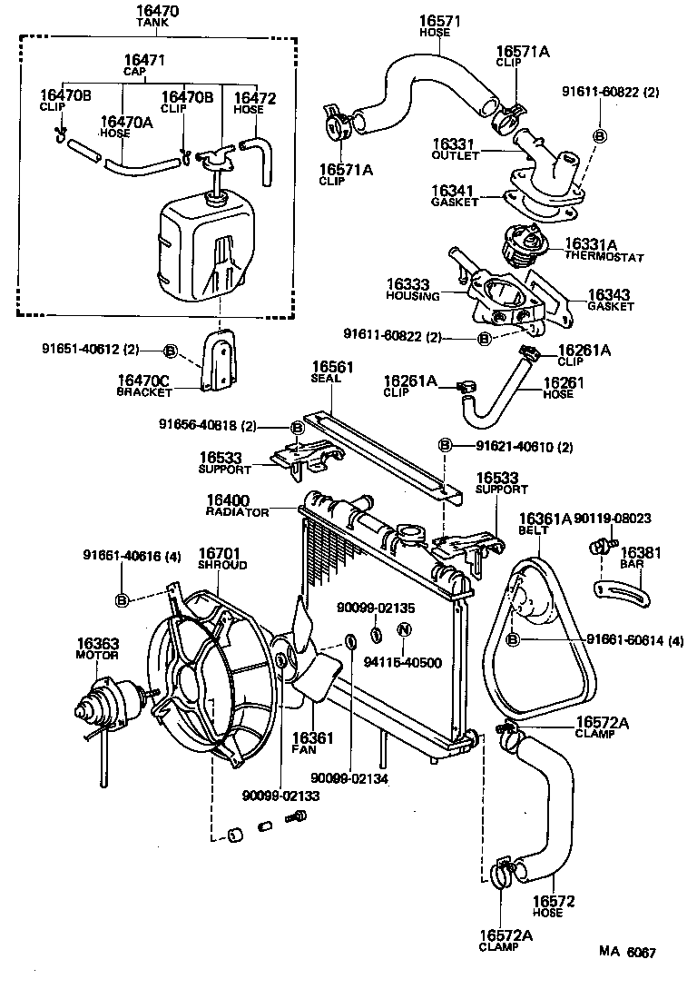  STARLET |  RADIATOR WATER OUTLET