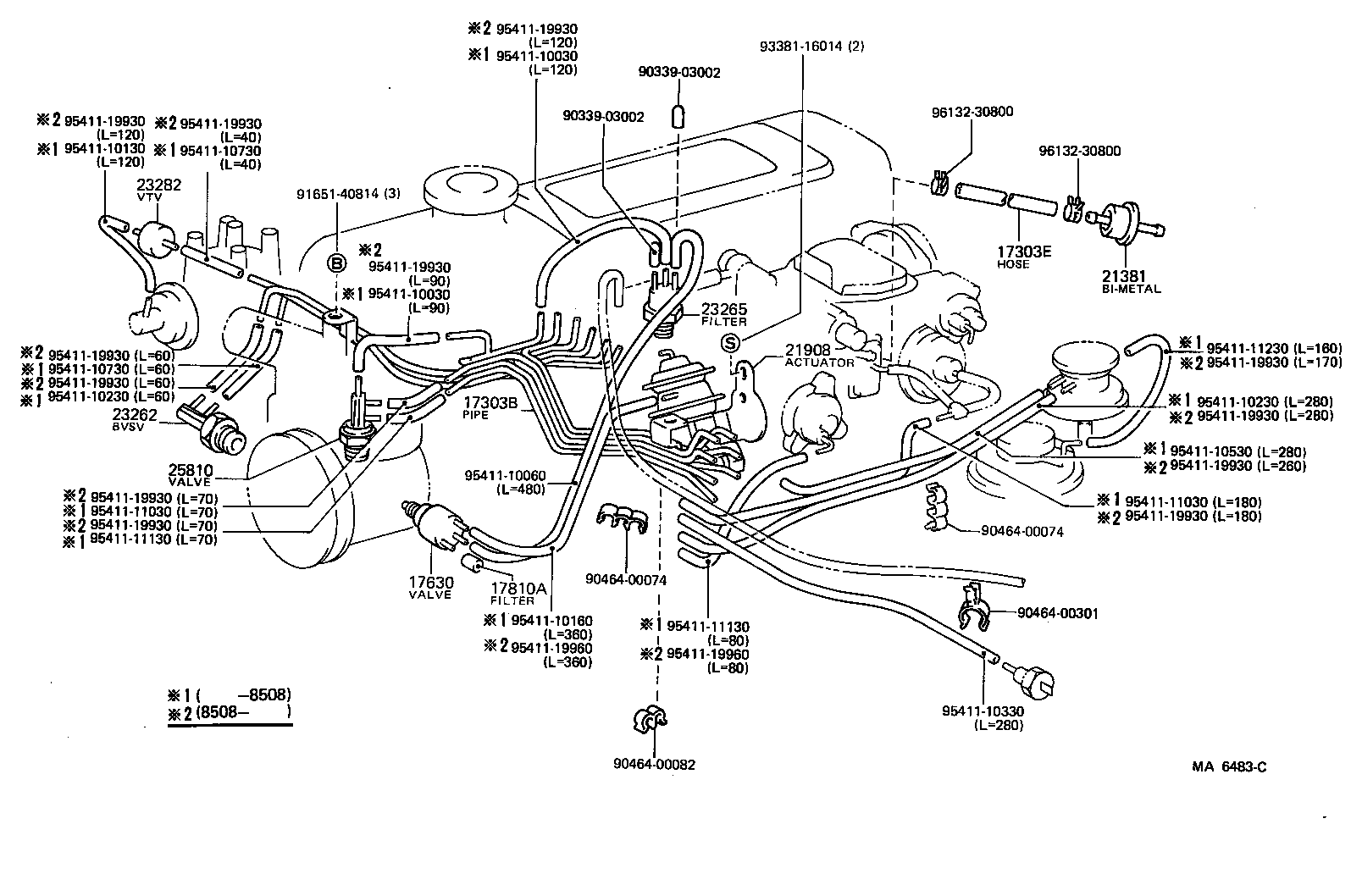  HIACE VAN WAGON |  VACUUM PIPING