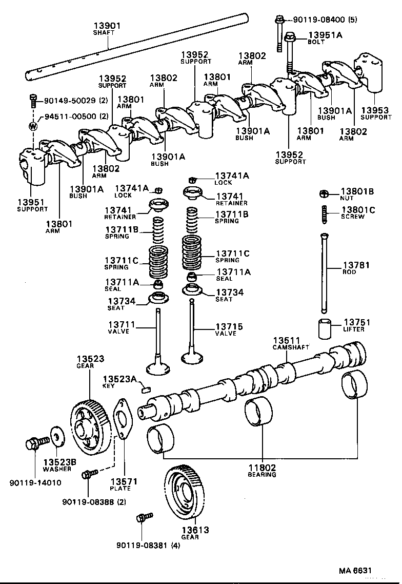  DYNA TOYOACE |  CAMSHAFT VALVE