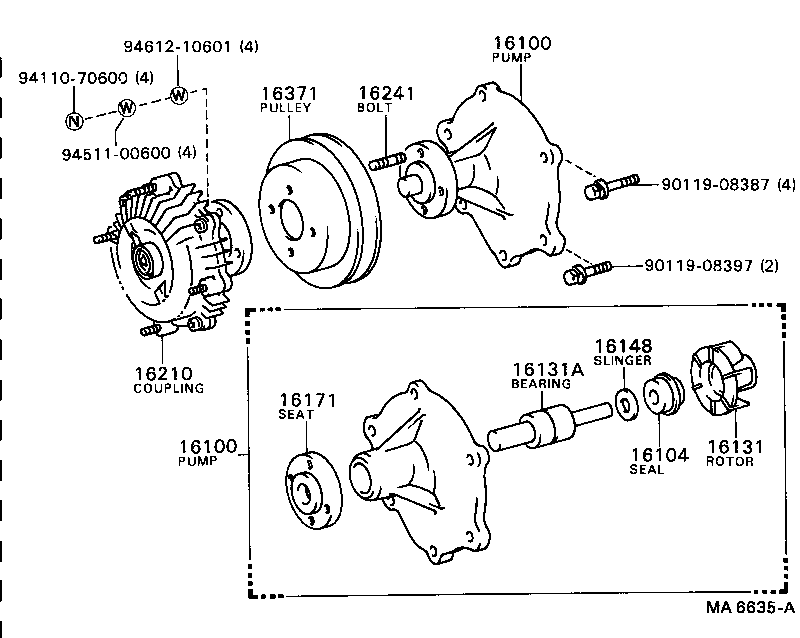  DYNA TOYOACE |  WATER PUMP