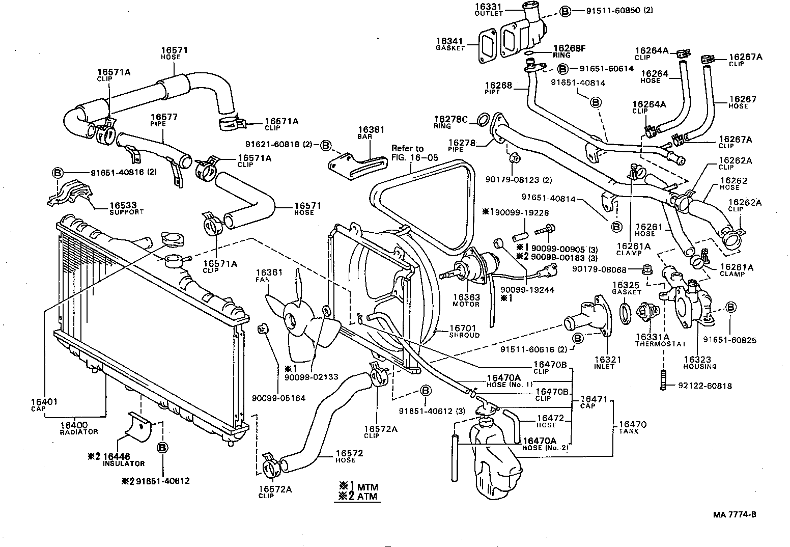  COROLLA |  RADIATOR WATER OUTLET