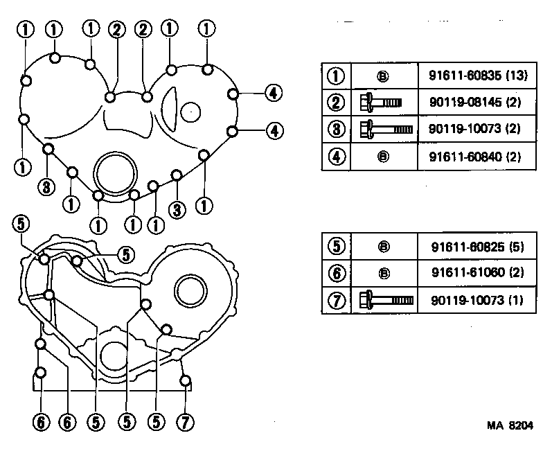  TOYOACE |  TIMING GEAR COVER REAR END PLATE
