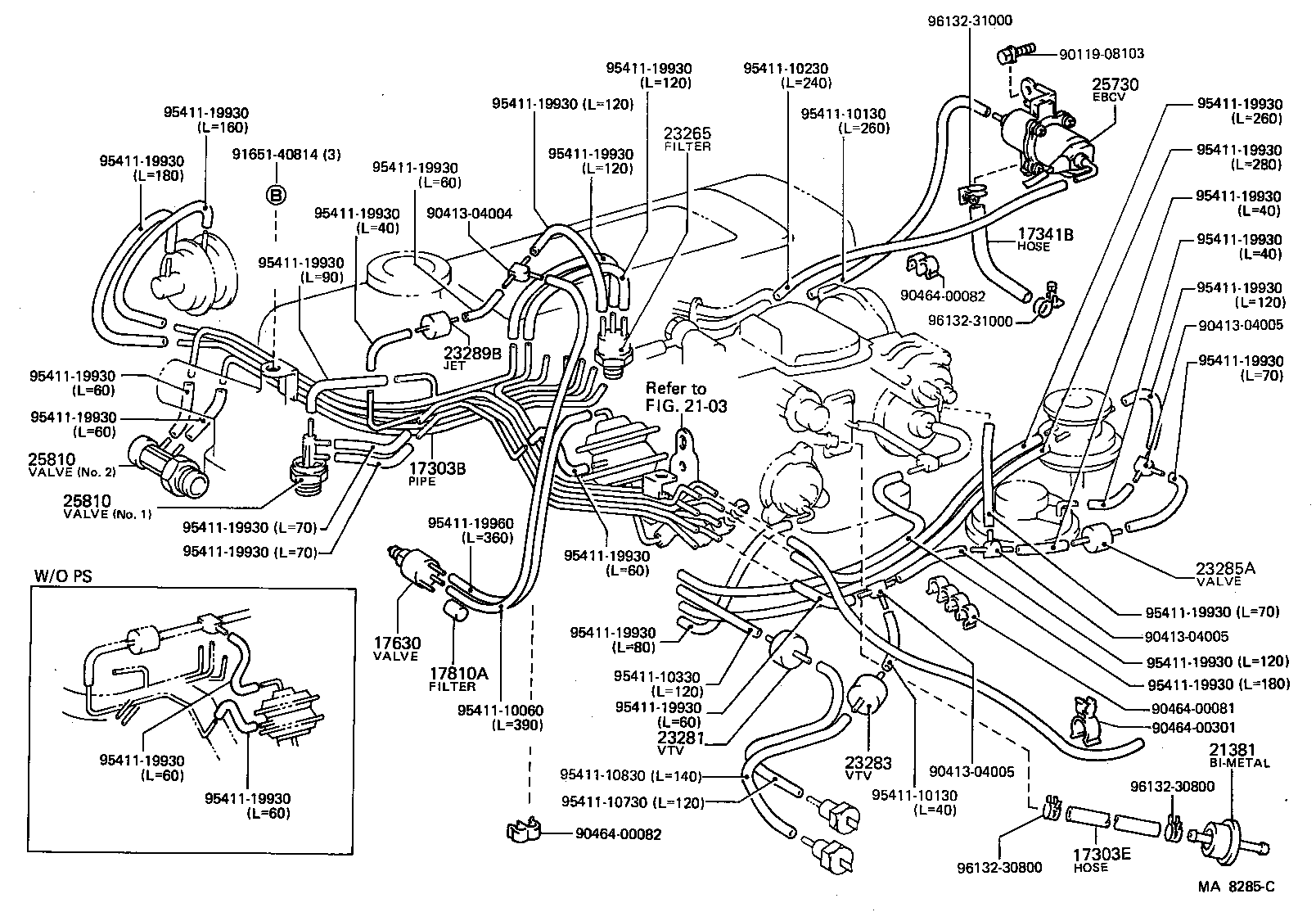  HIACE VAN WAGON |  VACUUM PIPING