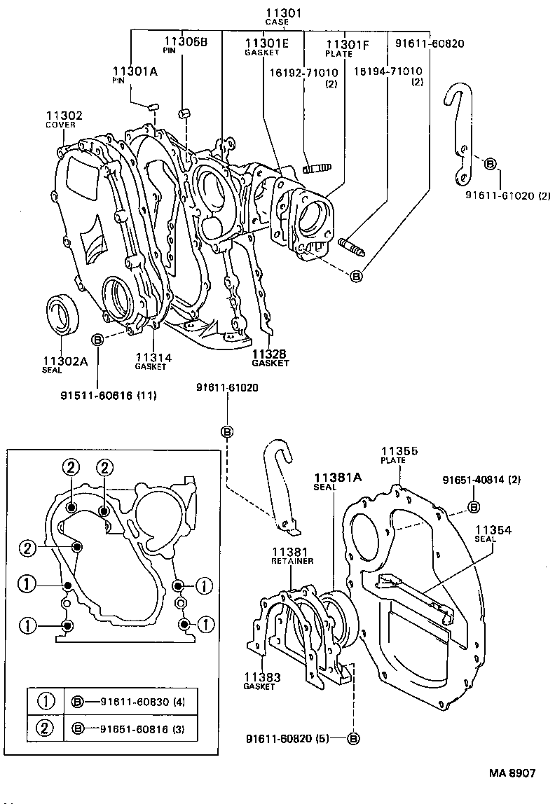  DYNA TOYOACE |  TIMING GEAR COVER REAR END PLATE