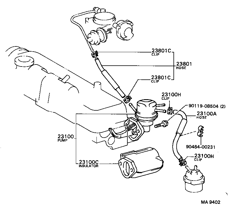  CARINA FF |  FUEL PUMP PIPE