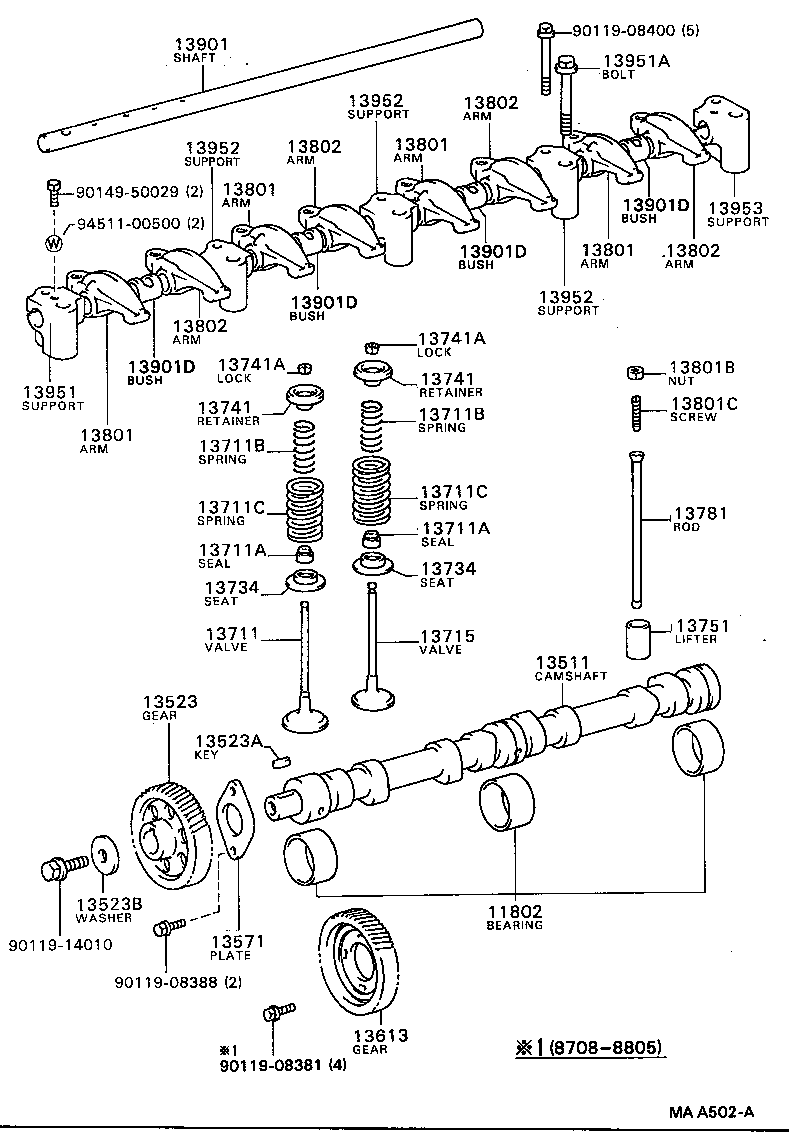  DYNA TOYOACE |  CAMSHAFT VALVE