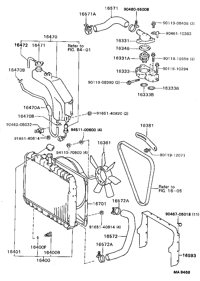  DYNA TOYOACE |  RADIATOR WATER OUTLET