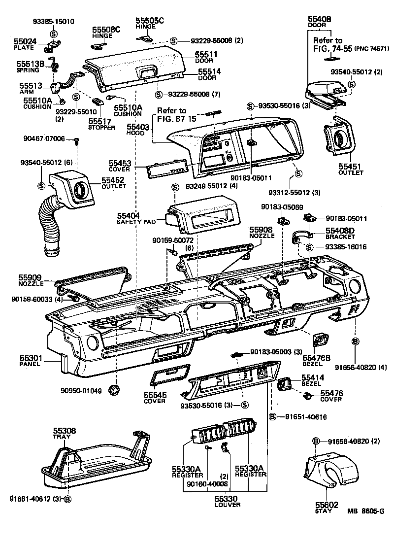  TOYOACE |  INSTRUMENT PANEL GLOVE COMPARTMENT