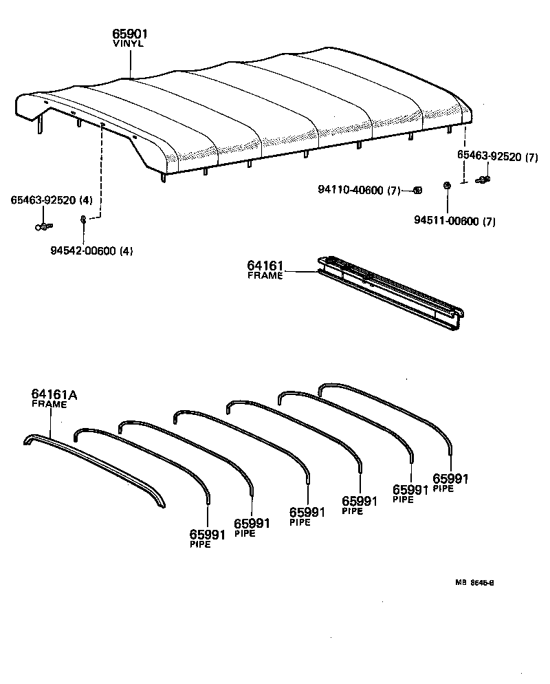  TOYOACE |  REAR BODY TOP CURTAIN ROOF PANEL