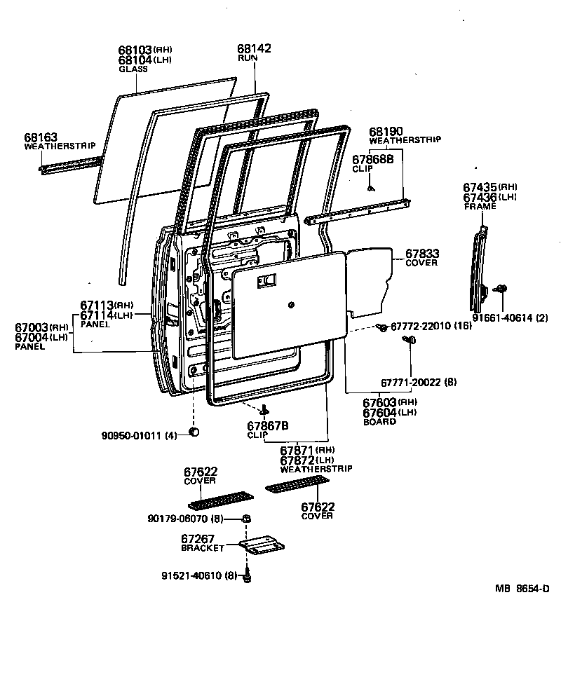  TOYOACE |  REAR DOOR PANEL GLASS