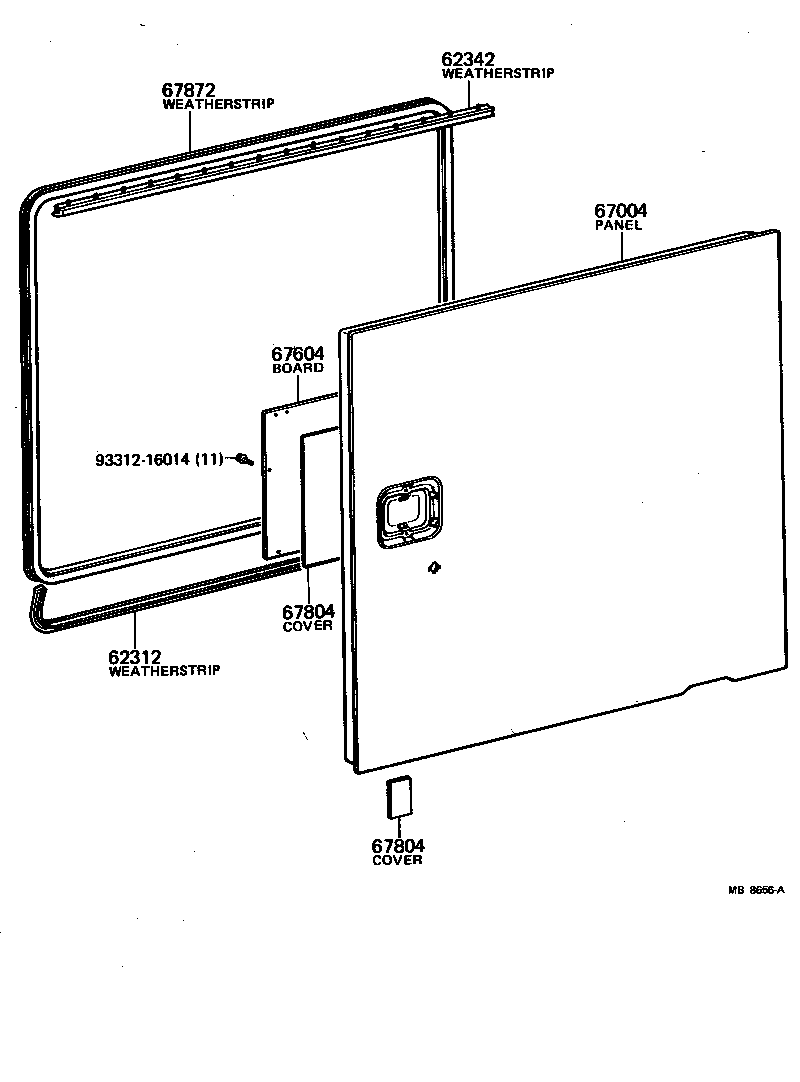  TOYOACE |  REAR DOOR PANEL GLASS